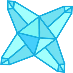 Blue Star Crystal Illustration PNG Image