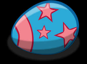 Blue Star Pattern Easter Egg PNG image with transparent background