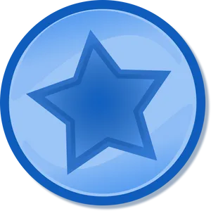 Blue Starin Circle Icon PNG Image