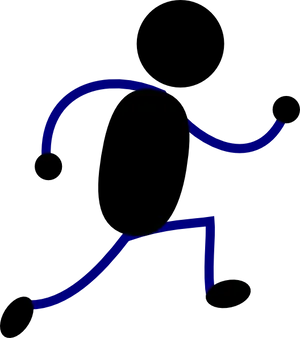 Blue_ Stick_ Figure_ Running PNG Image