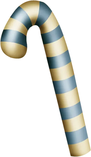 Blue Striped Candy Caneon Black PNG Image