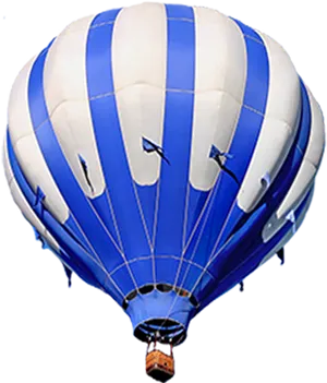 Blue Striped Hot Air Balloon Transparent Background.png PNG Image