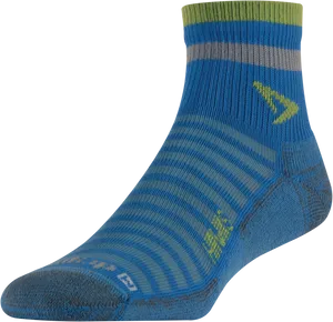 Blue Striped Sport Sock PNG Image
