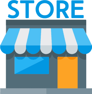 Blue Striped Storefront Icon PNG image with transparent background