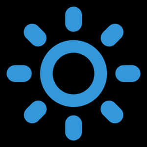 Blue Sun Icon Black Background PNG image with transparent background