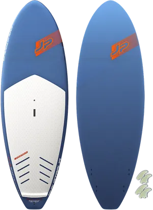 Blue Surfboard Topand Bottom View PNG Image