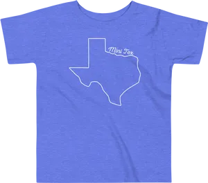 Blue T Shirtwith White Texas Outlineand Mini Tex Text PNG Image