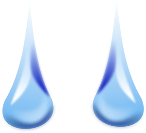 Blue Tear Drops Illustration PNG Image