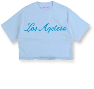 Blue Text Crop Top Shirt PNG Image