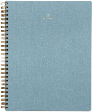 Blue Textured Spiral Notebook PNG Image