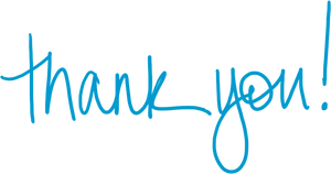 Blue Thank You Calligraphy PNG Image