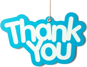 Blue Thank You Tag PNG Image