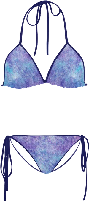 Blue Tie Dye Bikini Set PNG Image