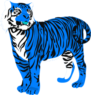 Blue Tiger Clipart PNG image with transparent background