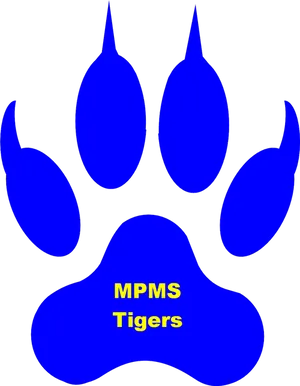 Blue Tiger Paw Print Graphic PNG Image