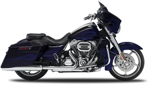 Blue Touring Motorcycle PNG Image