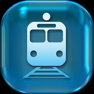 Blue Train Icon PNG image with transparent background