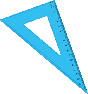 Blue Triangle Ruleron Black Background PNG Image