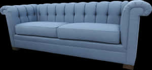 Blue Tufted Chesterfield Sofa PNG image with transparent background