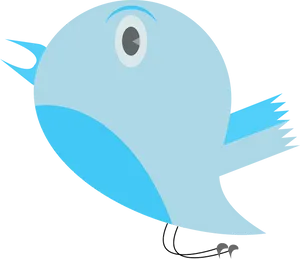 Blue Twitter Bird Illustration PNG Image