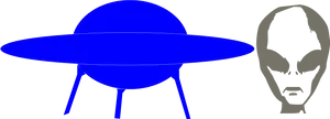 Blue U F Oand Alien Icon PNG Image