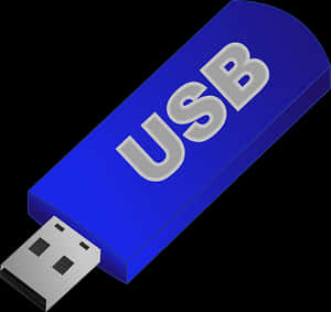 Blue U S B Flash Drive Icon PNG image with transparent background