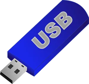 Blue U S B Flash Drive Icon PNG Image