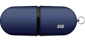 Blue U S B Flash Drive8 G B PNG Image