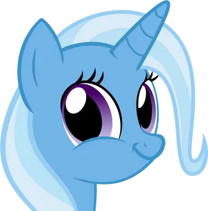 Blue Unicorn Pony Smiling PNG Image