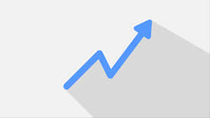 Blue Upward Trend Arrow PNG image with transparent background