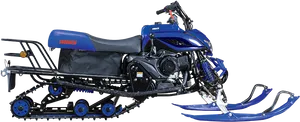 Blue_ Utility_ Snowmobile_ Side_ View PNG Image