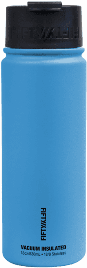 Blue Vacuum Insulated Water Bottle PNG image with transparent background
