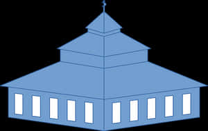 Blue Vector Courthouse Illustration PNG image with transparent background
