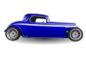 Blue Vintage Hotrod Illustration PNG Image