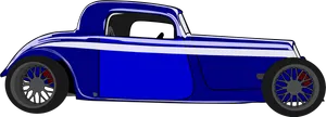 Blue Vintage Hotrod Vector Illustration PNG Image