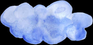 Blue Watercolor Cloud Illustration PNG image with transparent background