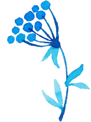 Blue Watercolor Flower Art PNG Image