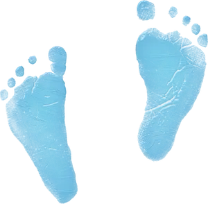 Blue Watercolor Footprints PNG Image