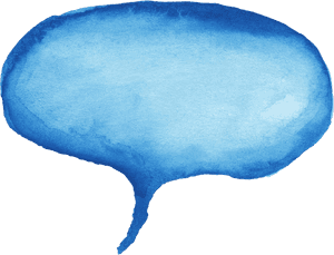 Blue Watercolor Speech Bubble PNG image with transparent background