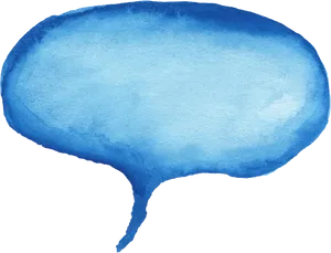 Blue Watercolor Speech Bubble PNG Image