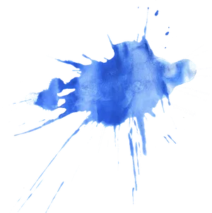 Blue Watercolor Splashon Dark Background.png PNG Image