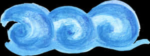 Blue Watercolor Waves PNG with transparent background