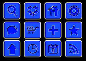 Blue Web Icons Set PNG image with transparent background