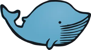 Blue Whale Cartoon Clipart PNG Image