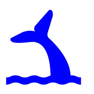 Blue Whale Icon Simple PNG Image