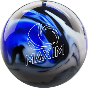 Blue White Maxim Bowling Ball PNG Image