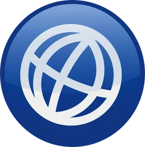 Blue World Network Icon PNG Image