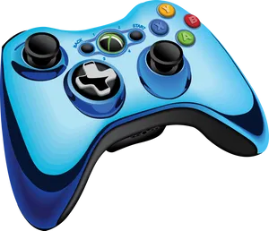 Blue Xbox360 Controller PNG Image