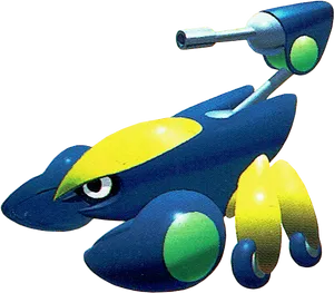 Blue Yellow Anime Robot PNG Image