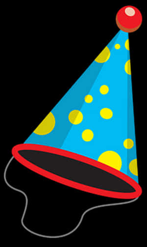 Blue Yellow Polka Dot Party Hat PNG with transparent background